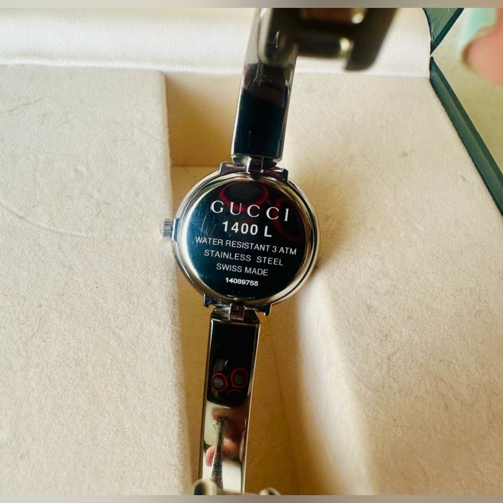 Authentic Gucci Silvertone Bangle Watch - image 8